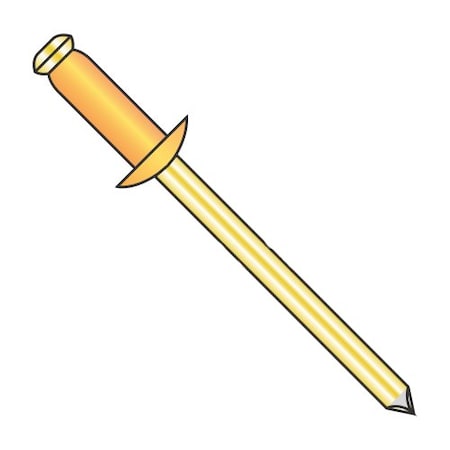 Newport Fasteners Blind Rivet, Dome Head, 1/8 in Dia., 0.275 in L, Copper Body, 10000 PK 838401